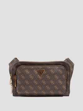 Чоловіча сумка на пояс Guess (78124542158) Eco Milano Quattro G Flat Bum Bag коричнева 14677742 фото