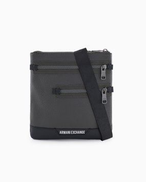 Чоловіча сумка Armani Exchange ASV Garnet Garnet Recycled Material Shoulder Bag сіра 9527154F86301447 фото