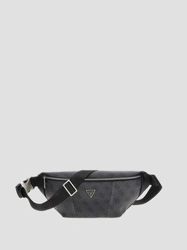 Чоловіча сумка на пояс Guess Vezzola Eco Quattro G Bum Bag чорна 14531030 фото