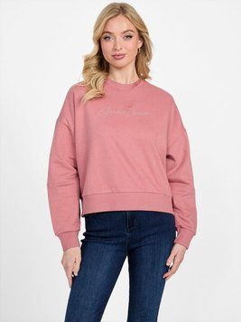 Світшот жіночий на флісі Guess (7620837589108) Milia Crewneck Pullover S рожевий 3123115881 фото