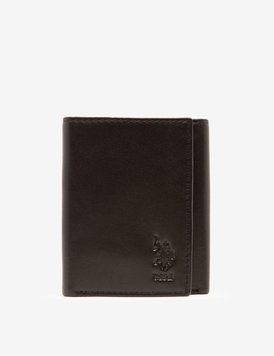 Портмоне шкіряне чоловіче U.S. Polo Assn. LEATHER TRIFOLD WALLET чорний 27A275-AA00A фото