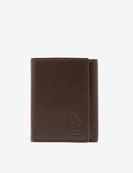 Портмоне шкіряне чоловіче U.S. Polo Assn. LEATHER TRIFOLD WALLET коричневий 27A275-A00A фото