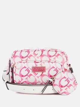 Сумка крос-боді жіноча GUESS Aviel Mini Double Zip Crossbody рожева 14588210 фото